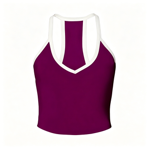 Camisetas de Punto de Color Sólido para Mujer, Transpirables, Casuales, sin Mangas, en Morado, Verde, Azul y Marrón - Product Image 3