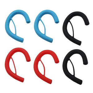 Sports Silicone Ear Hooks For 2.5mm-4.0mm Flat Cable Headphones With Red Wire And Clear Black White Options - Product Image 5
