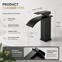 Robinet de salle de bain de luxe personnalisé avec logo, à poignée unique, mitigeur eau chaude et froide pour lavabo encastré