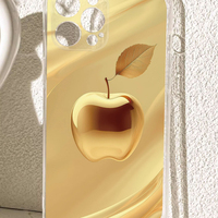 Coque de téléphone portable en TPU souple transparente avec impression photo de fruits dorés de luxe pour iPhone 11 12 13 14 15 16 17 Pro Max Air