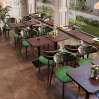 OEM ODM Muya Marque Design Moderne Restaurant Ensembles Table En Bois Chaise Tissu Salle À Manger Cabine Canapé Sièges Tailles Personnalisées pour Café