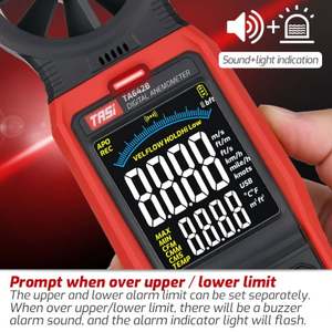 OEM & ODM TASI TA642A Anemometer Wind & Air Temperature Flow Velocity Meter <b>Speed</b> <b>Measuring</b> <b>Instrument</b> - Product Image 2