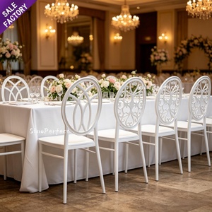 Factory Wholesale White Hollow Back Wedding <b>Chair</b> Hotel Banquet Event Party <b>Dining</b> Reception Plastic <b>Chair</b> For Wedding Venue - Product Image 1