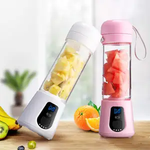 One-stop Service Electric Usb Juicer Blender Portable Juicer Cup 420ml Water Bottle Juicer With 6 Blades 4000 Mah Rechargeable