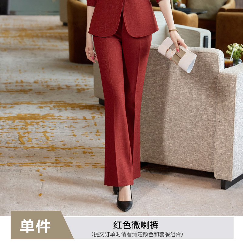 Red flared pants