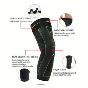 Rodilleras de compresión para baloncesto y fútbol con protección, flexibles, transpirables, ajustables y de soporte completo. - Product Image 4