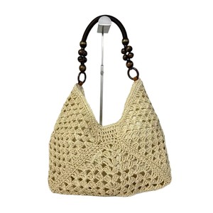 Nouveau sac cabas de plage pour femme, style panier de plage ajouré en paille tressée, style décontracté - Product Image 5