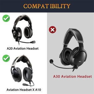 Coussinets d'oreille de remplacement pour casque <span class=keywords><strong>Bose</strong></span> Aviation X A20/A10, coussinets d'oreille avec mousse d'isolation sonore haute densité-A20 CG Noir - Product Image 3