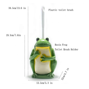 Accessoires de salle de bain en résine de haute qualité, résistants à la rouille, avec un adorable motif de grenouille, <span class=keywords><strong>porte</strong></span>-brosse de toilette - Product Image 5