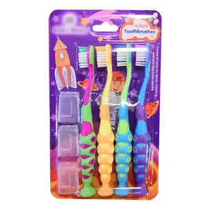 4 Pack Baby Kids Extra Soft Bristles Toothbrush with Compact for Sensitive Teeth and Easy Grip Suction Cup Handles