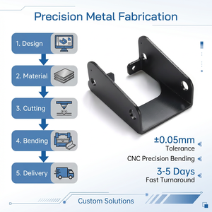 Pièces de pliage CNC non standardisées personnalisées, support en acier noir mat, <span class=keywords><strong>plaque</strong></span> de <span class=keywords><strong>fixation</strong></span> en tôle - Product Image 2