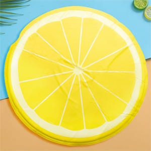 Tapis rafraîchissant pour animaux de compagnie, motif fruits, rond, en nylon, bleu, rouge, rose, jaune, lavable à la main, rembourrage en mousse de polyuréthane - Product Image 5