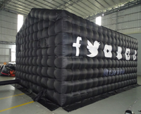 Tente cubique de fête portable noire personnalisée tente d'équipement de location de matériel de fête tente de cinéma gonflable pour boîte de nuit