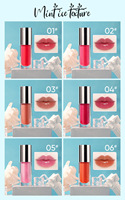 Gloss à lèvres personnalisé effet froid glacé avec miroir brillant en alliage de zinc, hydratant, repulpant, huile à lèvres aux peptides, marque privée
