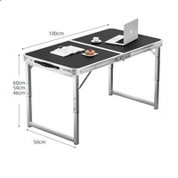 Mesa Plegable para Acampar, Tipo Maletín, para 4-6 Personas, Portátil, Ligera, Ajustable en Altura