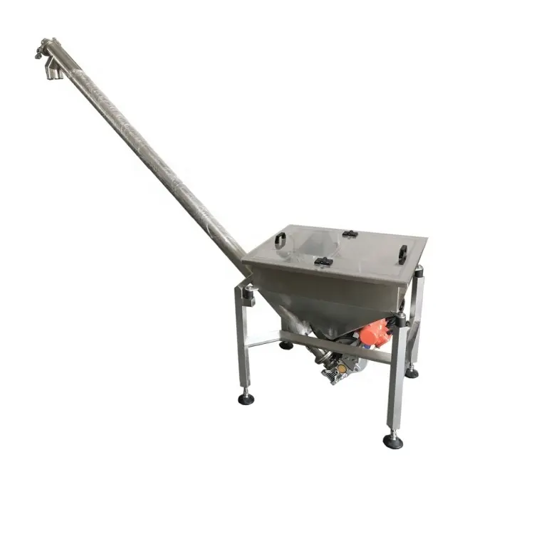 Ingredient/grain/corn powder continuous feeding square hopper lifting screw elevator machine