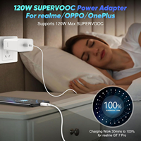 Chargeur Super Rapide 120W avec Câble USB C pour Recharge Supervooc Realme pour Realme GT 7 Pro 6T Adaptateur de Voyage 120W