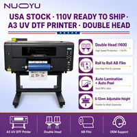 Nouvelle imprimante DTF UV A3 à double tête 110V/220V prête à être expédiée, machine à autocollants avec encre UV