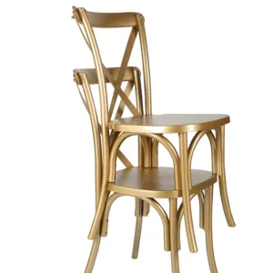 Customized Hotel Chairs Stackable Banquet Chairs Wood Cross Back Chiavari Chairs For Hotel Banquet Weddings Reception