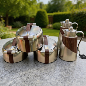 Contenants alimentaires isothermes 2L-2.5L-3L (Lot de 3) – Thermos de qualité commerciale en acier inoxydable avec poignées en bois, design moderne et luxueux - Product Image 6
