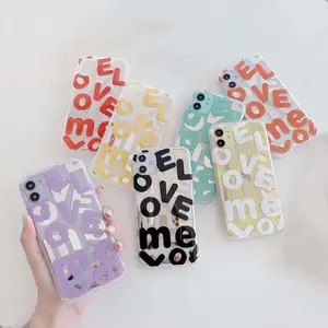 Luxury Electroplate Love Me Print Shockproof Case For iPhone 11 XS Max SE 2020 Soft TPU Mirror Case Fundas Para For iPhone XR 8