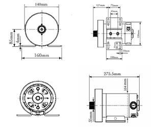 LUNYEE 4800 RPM Motor de cinta de correr motorizada eléctrica 2HP 180V DC Motores de cepillo de imán permanente - Product Image 4