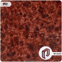 Film hydrographique classique à motif bois d'acajou, film d'impression hydrographique PVA pour surfaces courbes, accessoires automobiles