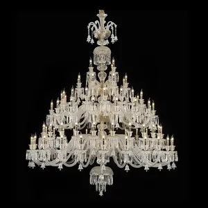 Custom villa led lights lighting maria theresa chandelier high ceiling luxury large murano glass modern crystal chandeliers