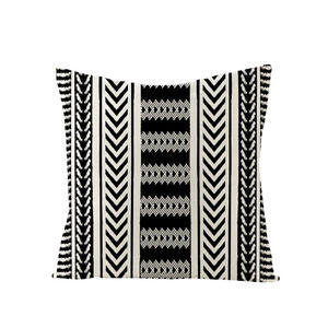 Taie d'oreiller à motifs géométriques africains, taie d'oreiller en lin noir et blanc, housse de canapé familiale décorative - Product Image 5