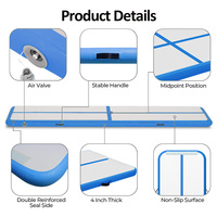 Tapis de gymnastique gonflable personnalisé pour la gymnastique, 3M 4M 5M 6M, avec pompe à air, pour les clubs, les écoles et l'usage domestique