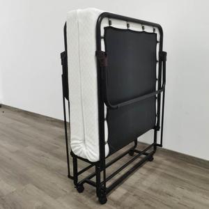 Marco de cama de plataforma de Metal negro, precio barato, <span class=keywords><strong>fabricantes</strong></span> de tubos de hierro de tamaño único, cama de Metal plegable para el hogar - Product Image 1
