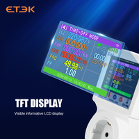 Prise intelligente numérique ETEK 16A avec minuterie enfichable à écran LCD et programmes de commutation AC220V Meter-ETEPM-16SW d'énergie WIFI
