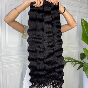 Extensions de cheveux vierges vietnamiens bouclés en plumes, pré-séparées, tissées à la machine, double trame, micro-liens, toutes couleurs, pour livraison directe - Product Image 1