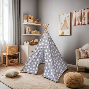 Chất lượng cao duy nhất lớp bông vải lều cho trẻ em 2-người có thể giặt <span class=keywords><strong>Tipi</strong></span> lều cho trong nhà ngoài trời sử dụng nóng mùa hè Oxford - Product Image 5