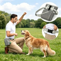 Sac à friandises pour chien compact et luxueux en tissu Oxford doux, fermeture éclair, mini poche latérale, pochette à collations pour les promenades quotidiennes en plein air