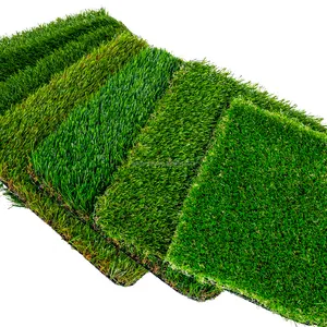 Taman sintetis hijau warna-warni tahan UV kustom rumput buatan, rumput karpet untuk lanskap