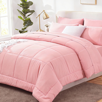 Set Sprei Quilted Pink Modern Mewah 7-Piece Baru Diluncurkan, Set Tempat Tidur yang Dapat Disesuaikan, Cocok untuk Semua Musim