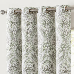 Rideaux occultants JINCHAN en damassé vert sauge, prêts à être expédiés, isolants thermiques, à motifs médaillon - Product Image 6