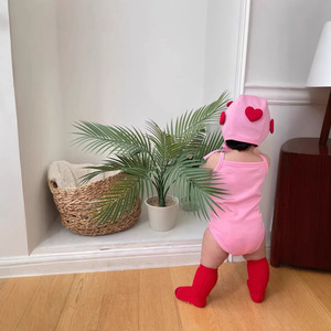 Ensemble barboteuse et <span class=keywords><strong>maillot</strong></span> <span class=keywords><strong>de</strong></span> <span class=keywords><strong>bain</strong></span> deux pièces pour bébé, style Instagram et coréen, séchage rapide, en tissu soie <span class=keywords><strong>de</strong></span> lait, à capuche, collection été 2026 - Product Image 4