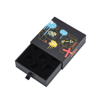 Boîte à tiroir en carton rigide personnalisée pour jeu de dés de jeu avec insert en mousse et emballage cadeau à ruban