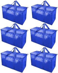 Sacs de rangement extra-larges et résistants, sacs de déménagement bleus avec fermetures éclair pour le rangement des vêtements et des couvertures - Product Image 2