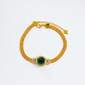 Cultivated <b>Ruby</b> <b>Bracelet</b> in 925 Silver Gold Plated - Product Image 5