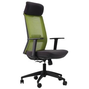 เก้าอี้สำนักงานหมุนได้หลังสูงแบบทันสมัยเก้าอี้ตาข่ายตามหลักสรีรศาสตร์เก้าอี้ทำงานที่สะดวกสบายทำจากผ้าโลหะ - Product Image 1