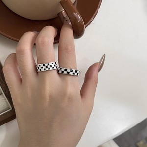 S925 Sterling Silver Heart <b>Ring</b> With Chessboard Pattern For Women Everyday Wear Fine Jewelry - Product Image 3
