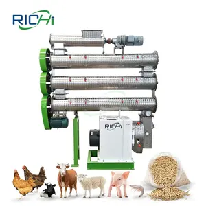 出售RICHI 1-2 t/h动物饲料碾磨造粒机