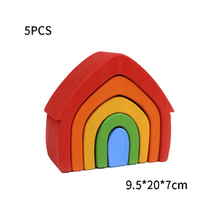 Bricolage assemblé blocs de construction Montessori blocs arc-en-ciel en bois jouet bois empilé <span class=keywords><strong>jeu</strong></span> <span class=keywords><strong>d</strong></span>'équilibre jouets éducatifs pour enfants cadeaux - Product Image 6