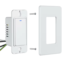 XZJ US lampe Tuya maison Abs maison mur électrique sans fil 1gang tactile 220v interrupteur de lumière intelligent états-unis