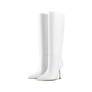 WETKISS OEM <span class=keywords><strong>Bottes</strong></span> longues à talons hauts pour femmes, <span class=keywords><strong>bottes</strong></span> en PU blanc pur, <span class=keywords><strong>bottes</strong></span> mi-cuisses sexy à bout pointu, <span class=keywords><strong>bottes</strong></span> à talons aiguilles pour la vente en gros - Product Image 5