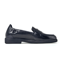 Schwarze Leder-Loafer für Damen, Designer-Schuhe, Elegante Schleifenknoten-Flachschuhe, Bequeme Freizeitschuhe, Büro- und Gehschuhe