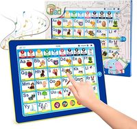 Tablette éducative musicale en plastique pour enfants, alimentée par piles, pour le développement linguistique des bébés